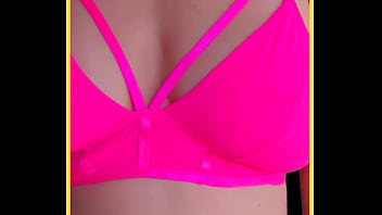 Milf loves to wear her pink bra