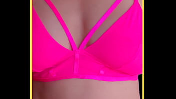 Milf loves to wear her pink bra