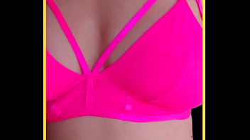 Milf loves to wear her pink bra