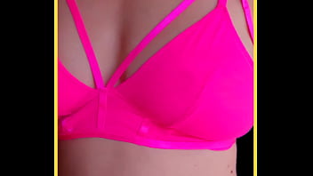Milf loves to wear her pink bra