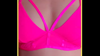 Milf loves to wear her pink bra
