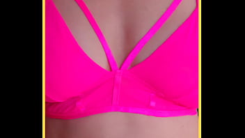 Milf loves to wear her pink bra