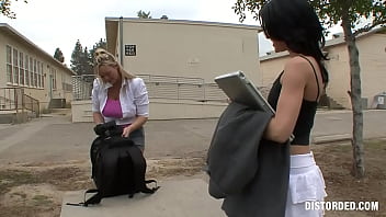 Lesbians playing for the camera