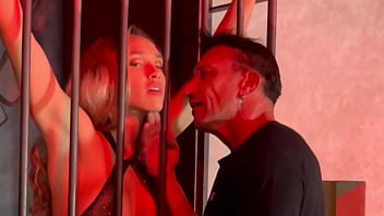 Sex in the dungeons with 2 submissive girls in leather lingerie