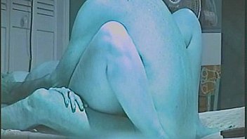 Big ass and belly hot sex on the futon in light blue mode