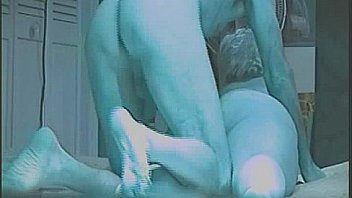 Big ass and belly hot sex on the futon in light blue mode