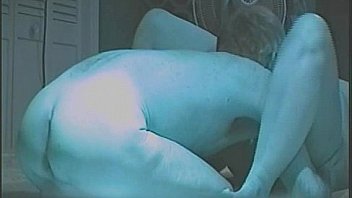 Big ass and belly hot sex on the futon in light blue mode