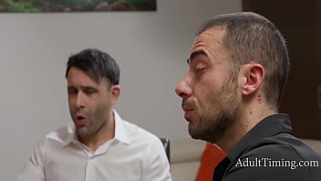 Opening her backdoor climbing the ladder