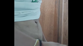 Young guy takes out his cock and masturbate it richly