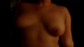 Tits jiggle on a white trash slut