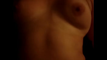 Tits jiggle on a white trash slut