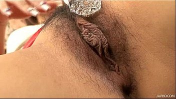 Horny arisa oils up her furry pussy and fingers her twat like mad