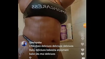 Female cleaning herself