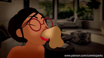 Deepthroating girl animated