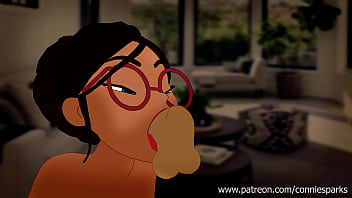 Deepthroating girl animated