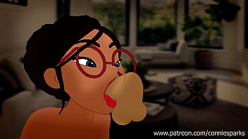 Deepthroating girl animated