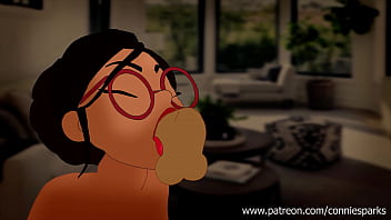 Deepthroating girl animated