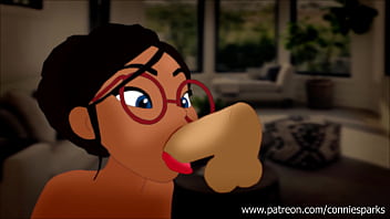 Deepthroating girl animated