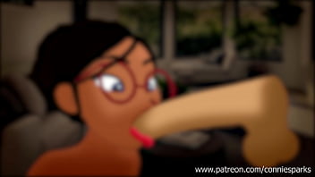 Deepthroating girl animated