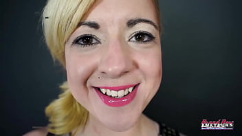 Blonde hottie keyton gives a blowjob to a hard cock and gets a warm facial