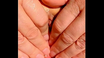 Hotwife stimulates and fingers then opens her pussy