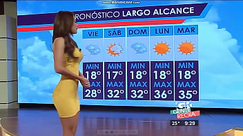 Sexy News Anchor With Sexy Figure On Live Tv Channel thumbnail