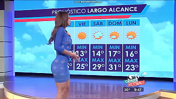 Sexy News Anchor With Sexy Figure On Live Tv Channel thumbnail