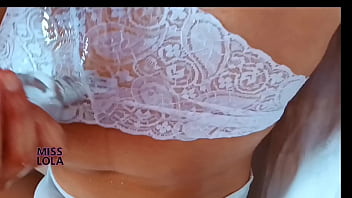 Close up sexy latina brunnete streaptease lingerie only vaginal masturbation with toys