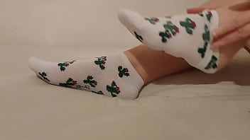 Showing off new cute socks Showing off new cute socks