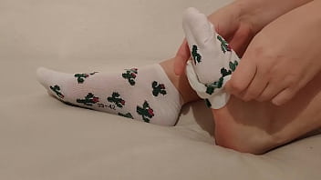 Showing off new cute socks