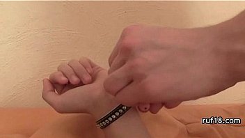 Spreading her juicy pussy wide open