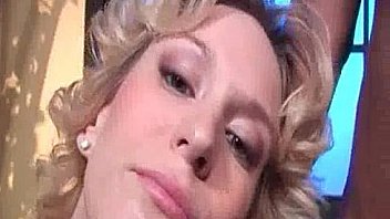 Pregnant blonde sucks big black cock