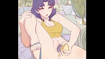 Мисато дрочит игрушками