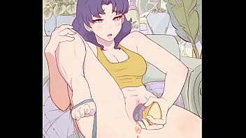 Мисато дрочит игрушками