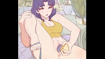 Мисато дрочит игрушками