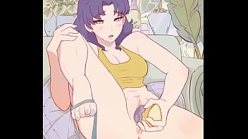 Мисато дрочит игрушками