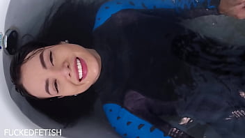 Hot moonblack underwater submissive bondage