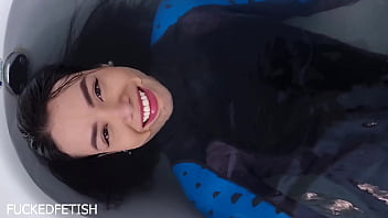 Hot moonblack underwater submissive bondage