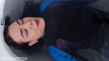 Hot moonblack underwater submissive bondage