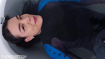 Hot moonblack underwater submissive bondage