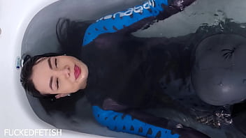 Hot moonblack underwater submissive bondage