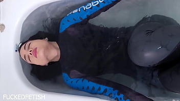 Hot moonblack underwater submissive bondage