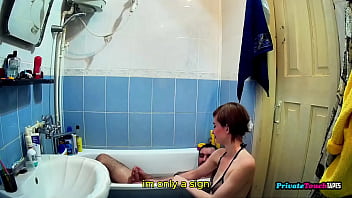 My skinny maid sucks my cock in the bathroom and gets fucked excellent service