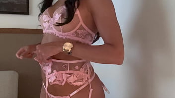 Try on haul lingerie beautiful model and stunning g string