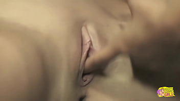 As the two beautiful lesbians kiss their twats get dripping wet and desperate for toys