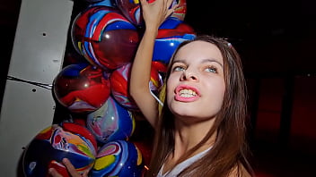 Onlymaya bambolina helps us decorate the room for a party