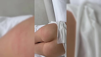 Cute beauty with gag in collar & handcuffs hard fucked in mouth and pussy pov