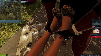 Doing foreplay footjob in midnight