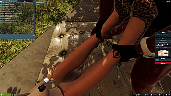 Doing foreplay footjob in midnight