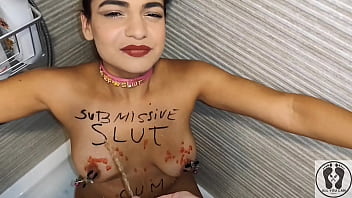 Ana spears submissive girl bdsm golden shower bodywritting